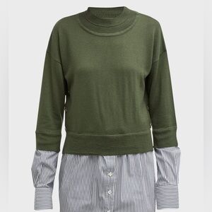 NWT Veronica Beard Ravi Mixed Media Pullover